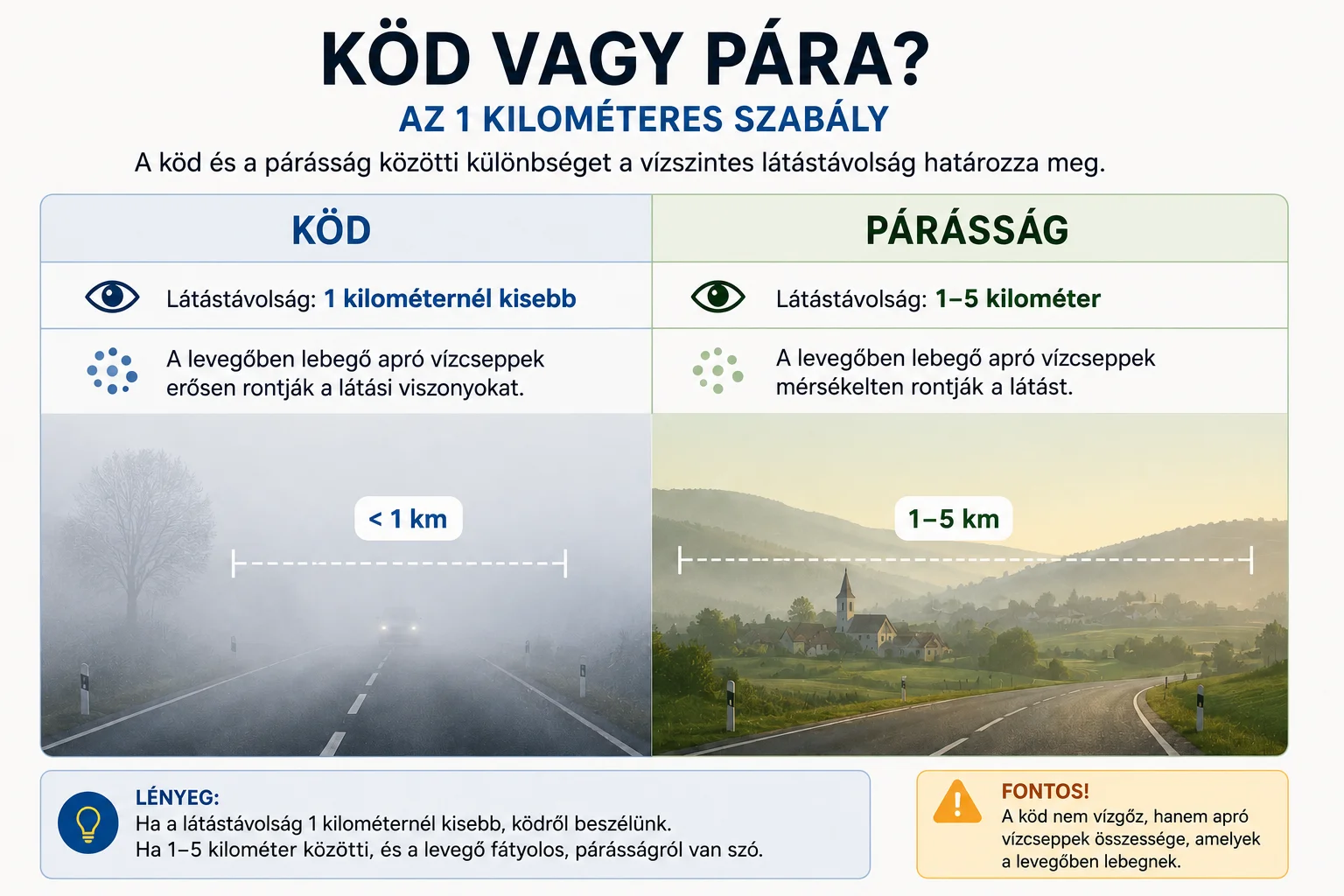 K&ouml;d &eacute;s p&aacute;r&aacute;ss&aacute;g k&ouml;z&ouml;tti k&uuml;l&ouml;nbs&eacute;g infografik&aacute;n: k&ouml;d 1 kilom&eacute;ter alatti, p&aacute;r&aacute;ss&aacute;g 1&ndash;5 kilom&eacute;teres l&aacute;t&aacute;st&aacute;vols&aacute;gn&aacute;l