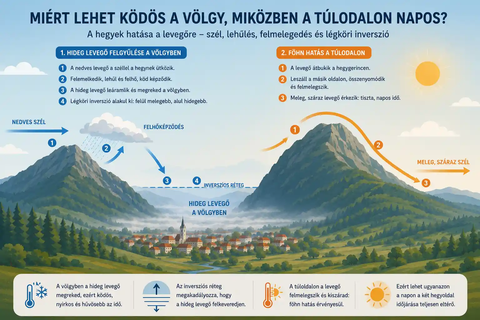 Tatabánya időjárása és a főn hatás Tatabánya időjárása