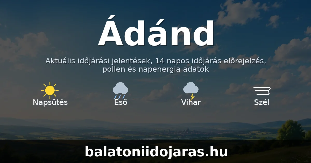 Ádánd időjárás aktuális előrejelzés – balatoniidojaras.hu