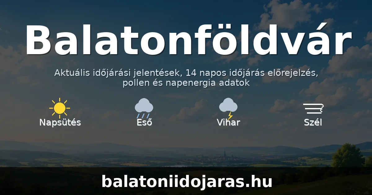 Balatonföldvár időjárás aktuális előrejelzés – balatoniidojaras.hu