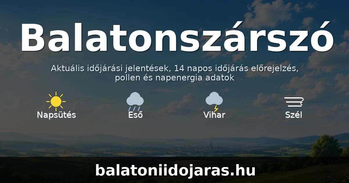 Balatonszárszó időjárás aktuális előrejelzés – balatoniidojaras.hu